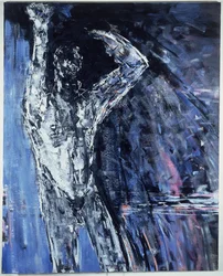 Naked man, right hand panel of a diptych, 1990